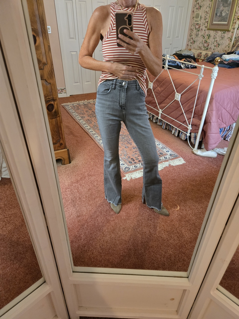 Vintage Lee Women's Gray Flare Jeans